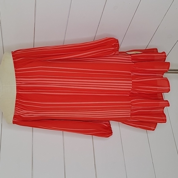 NWT Copper Key small red white stripe drop waisted mini dress - Picture 1 of 5